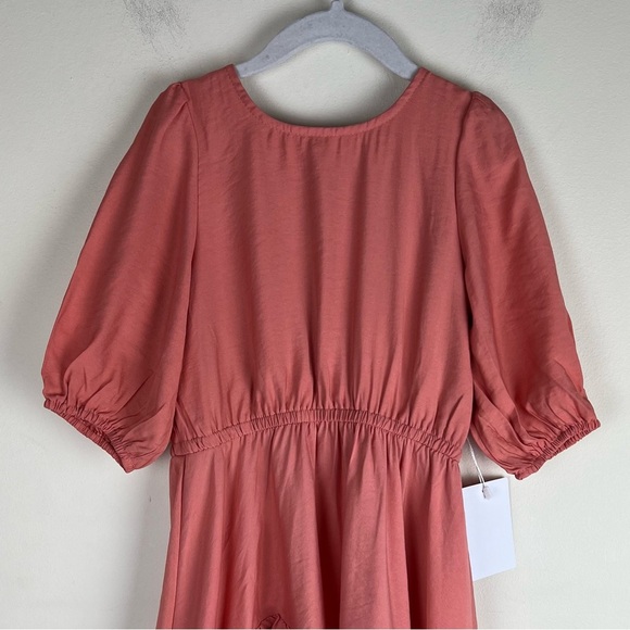 Joyfolie | Boho Peasant Prairie Cottagecore Cowgirl Gabriella Dress Salmon | 5 - Picture 9 of 16